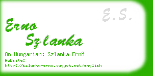 erno szlanka business card